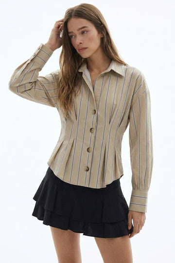 Q STRIPPED BLOUSE