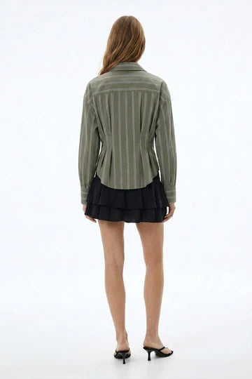 Q STRIPPED BLOUSE