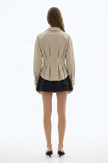 Q STRIPPED BLOUSE