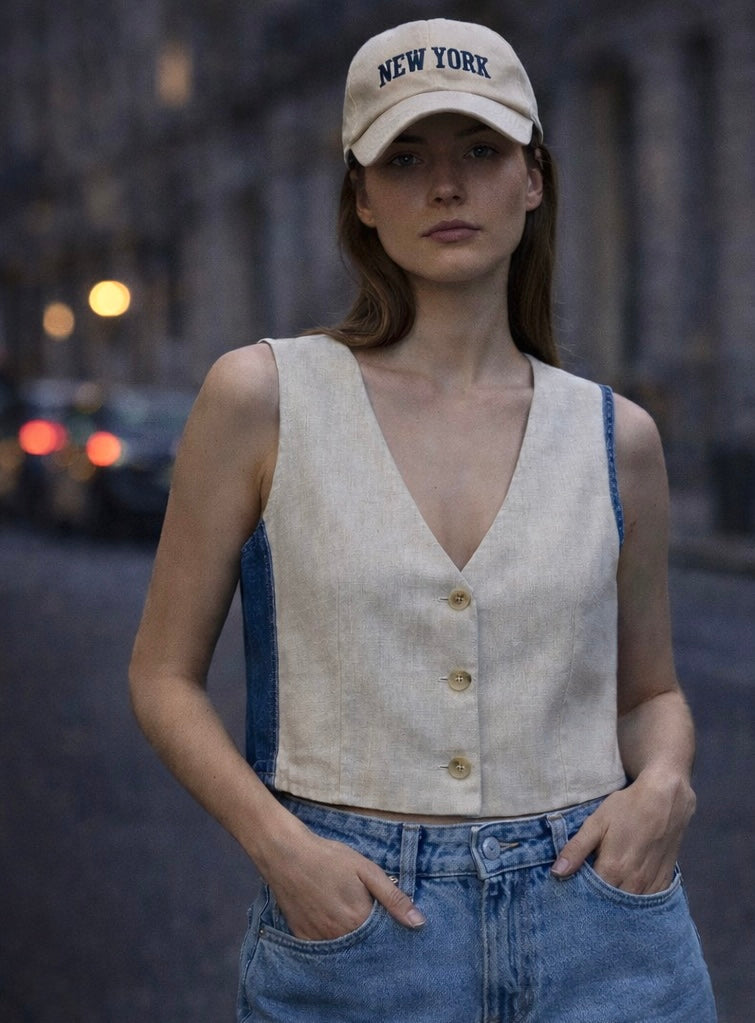 LISTEN TO YOUR HEART DENIM TOP